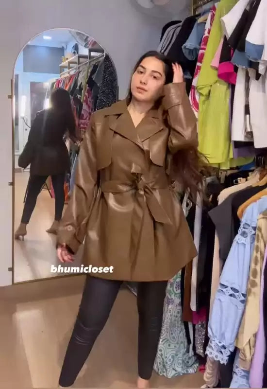 Beautiful Leather Knot Blazer BC007