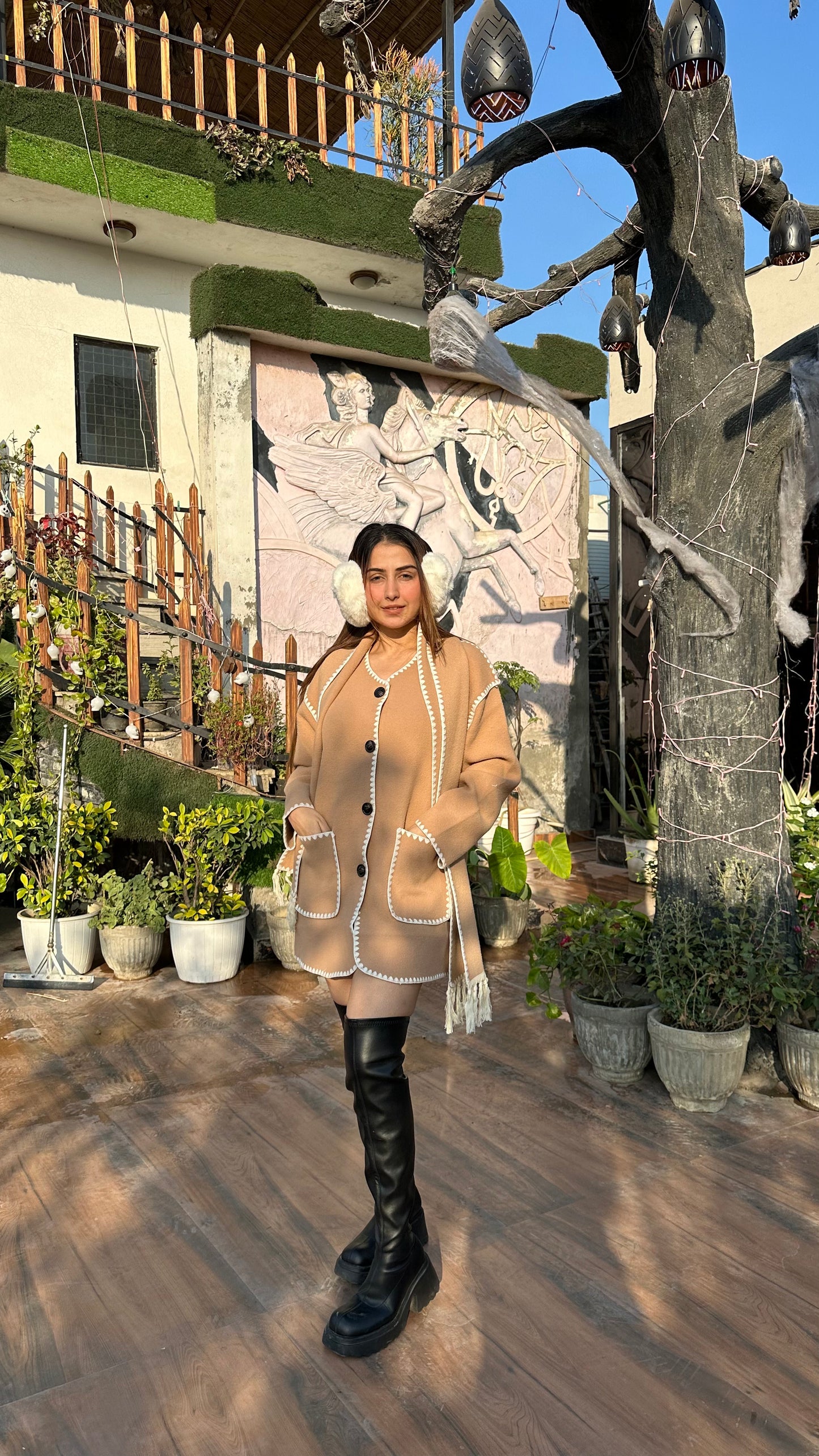 Beautiful Premium Oversize Jacket With Scarf BC008