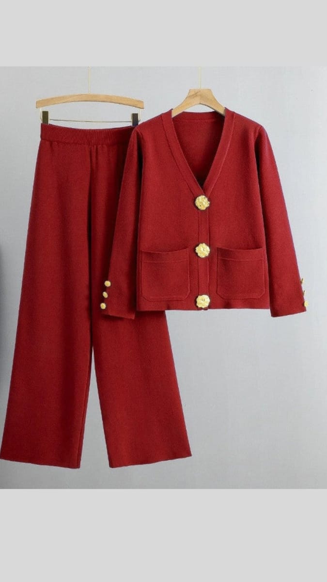 Beautiful Warm Golden Button Co-ord Set BC013