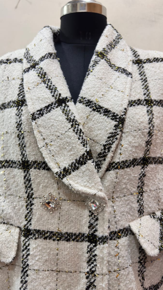 Premium Crystal Button Blazer BC012