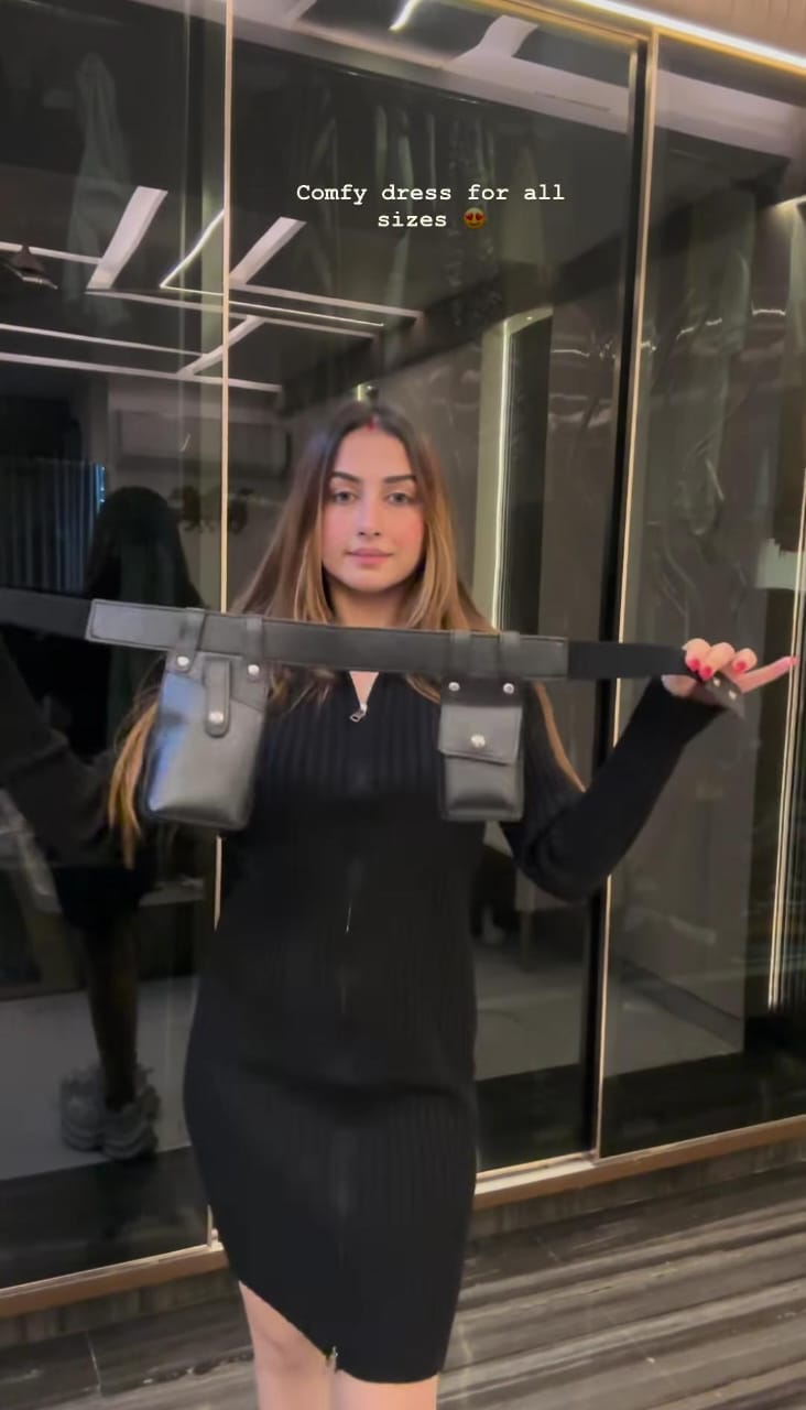 Premium Winter Dress with Belt BC034