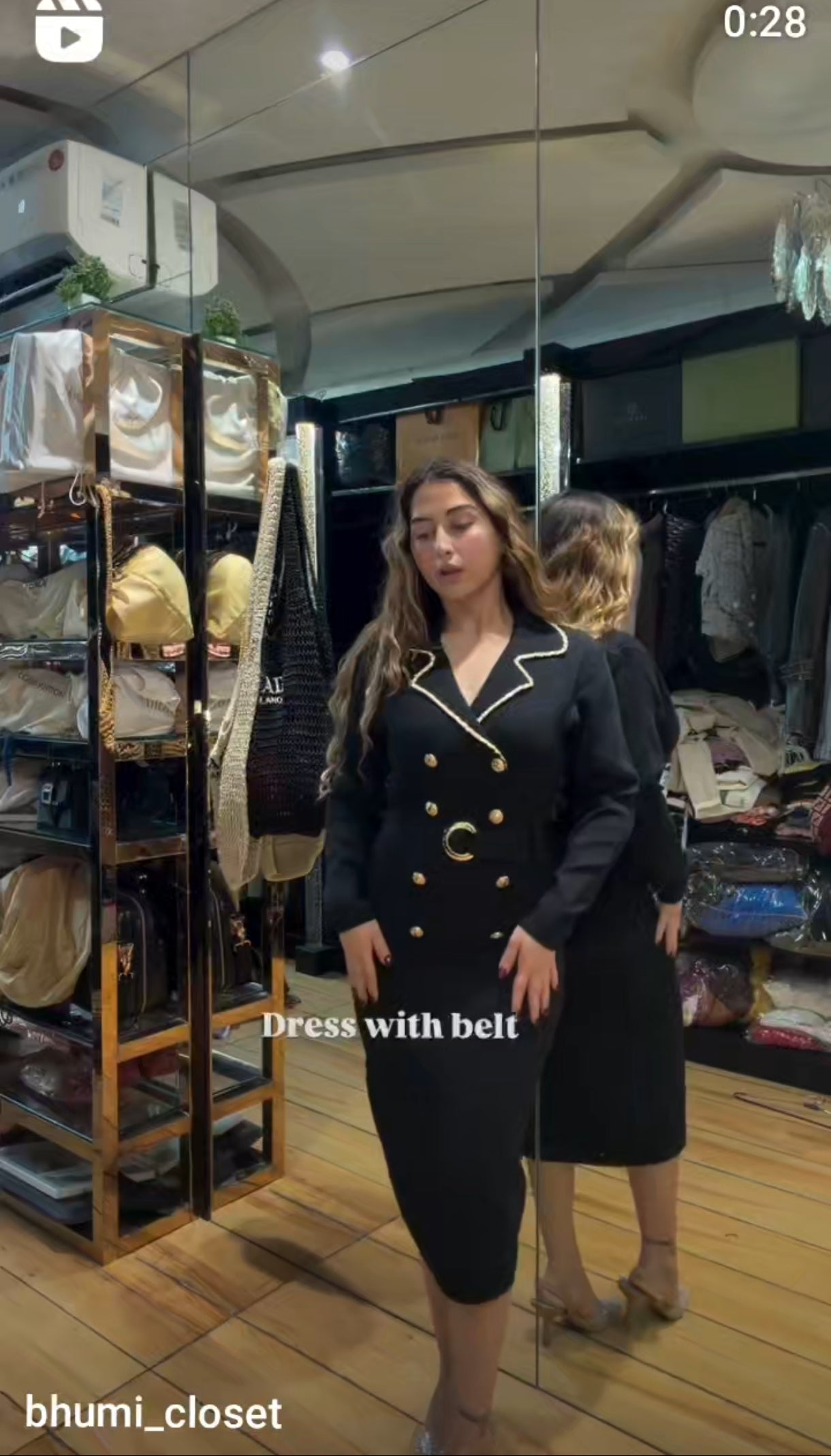 Pretty winter dress with belt BC148