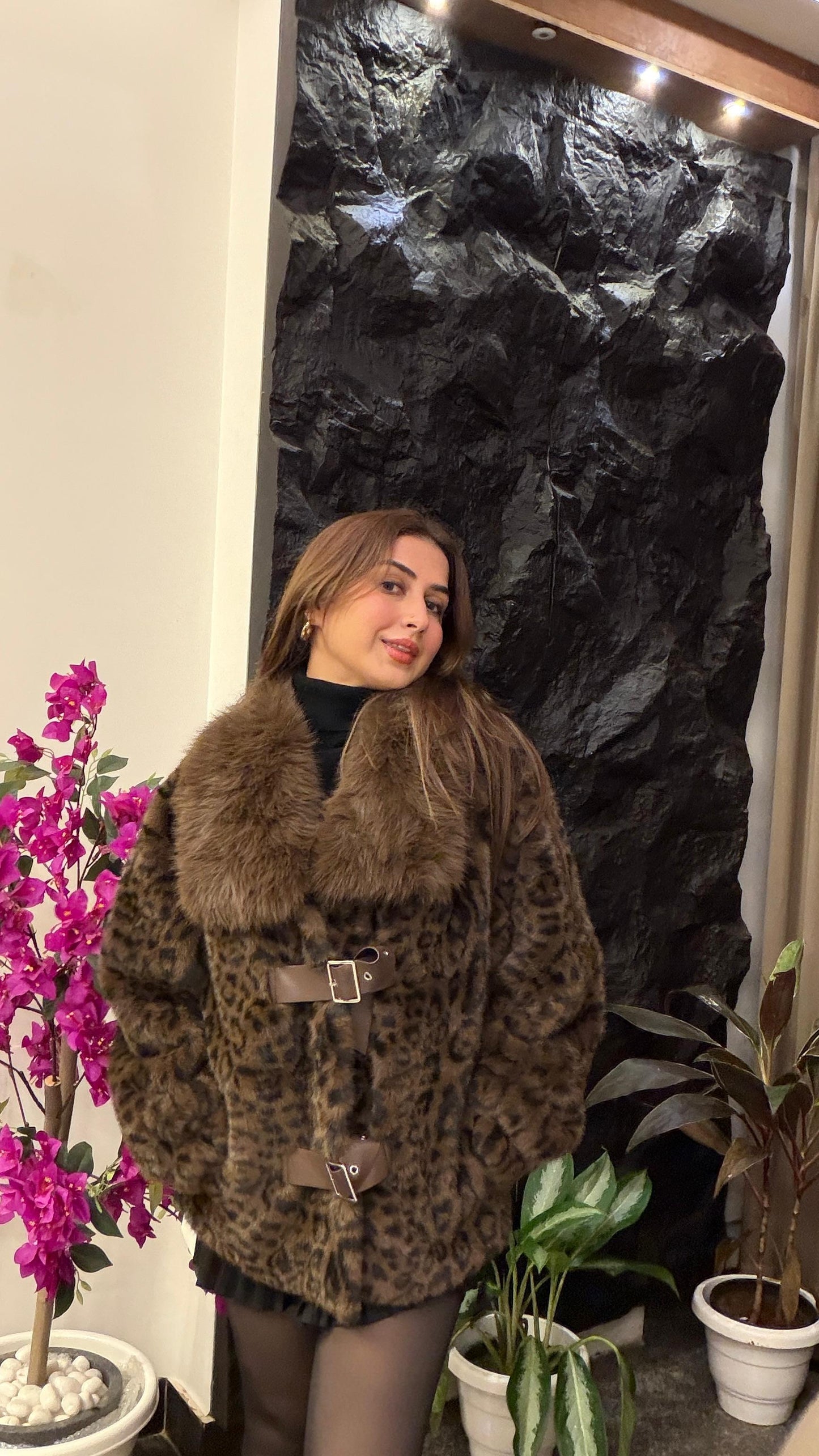 LEOPARD SOFT MINI COAT BC178