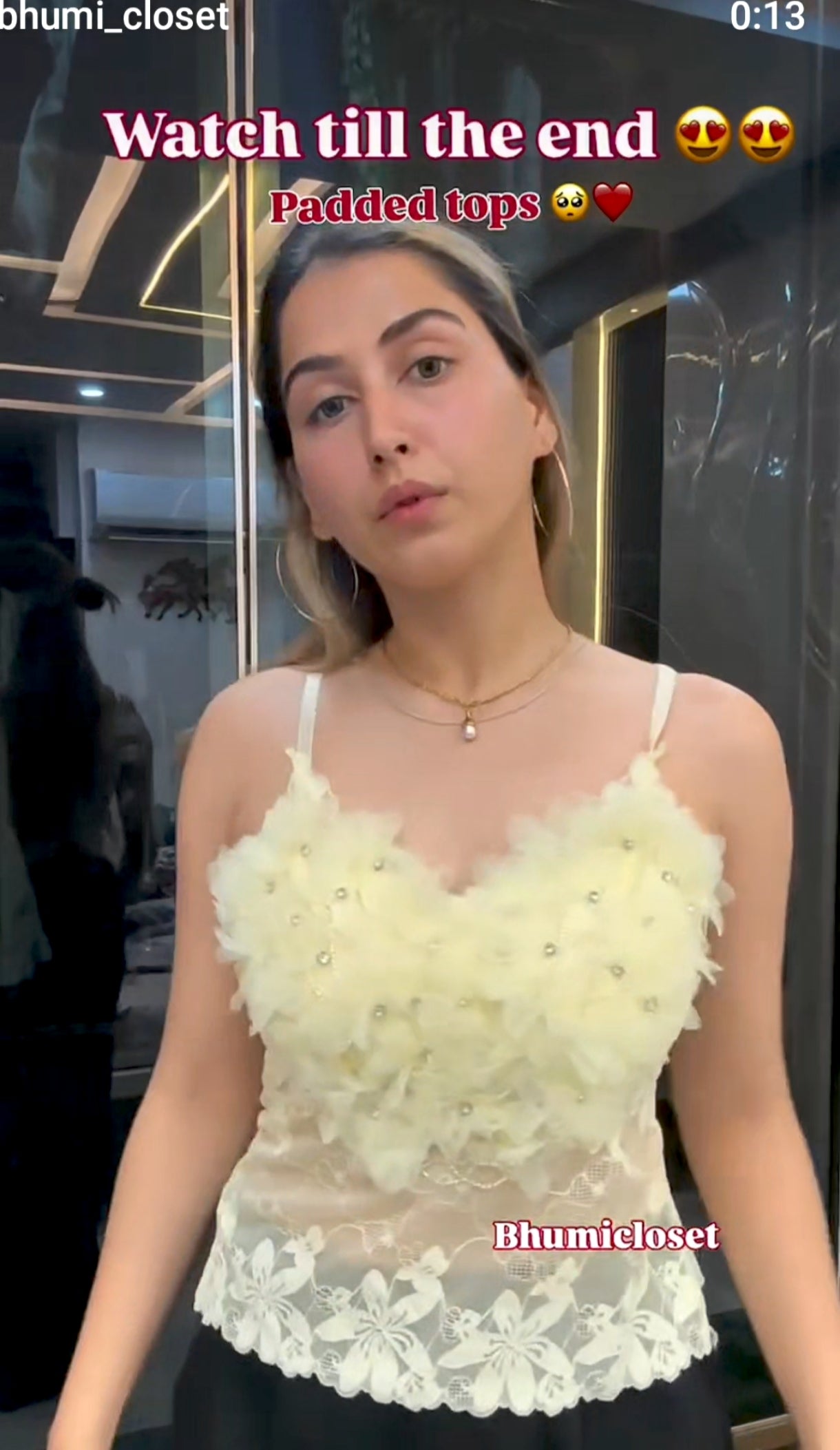 Flower Lace Designed V Neck Crop Top BC118