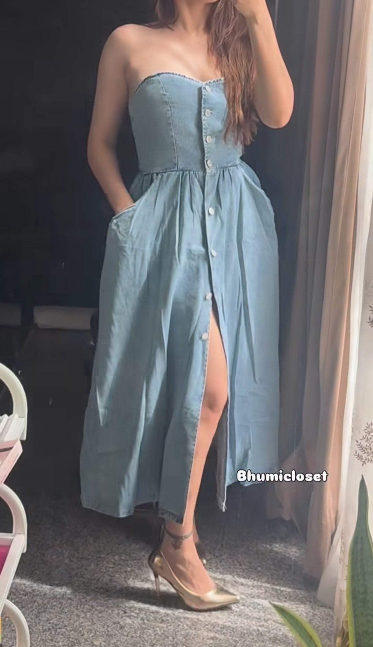 Denim tube dress BC101