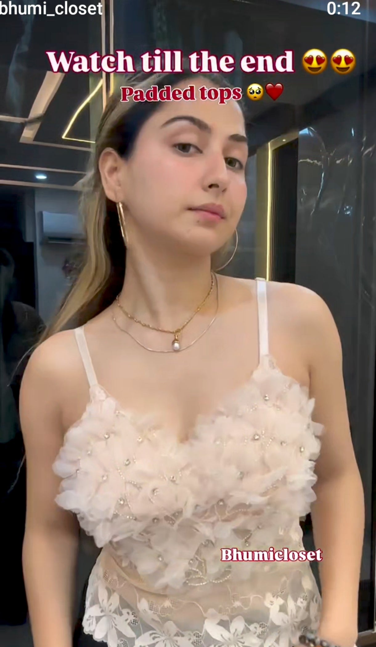 Flower Lace Designed V Neck Crop Top BC118
