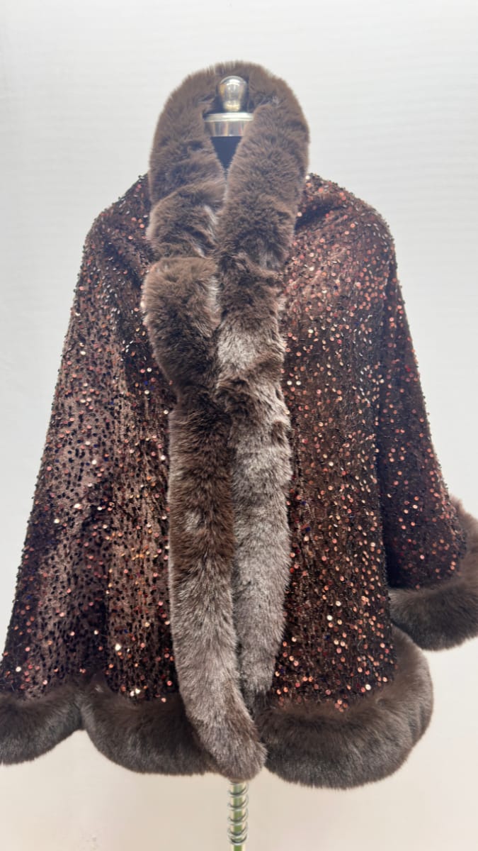 Luxurious One Size Fit to All Winter Faux Fur Cape BC016