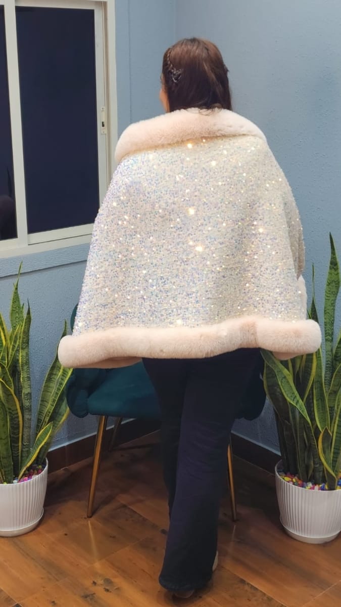 Luxurious One Size Fit to All Winter Faux Fur Cape BC016
