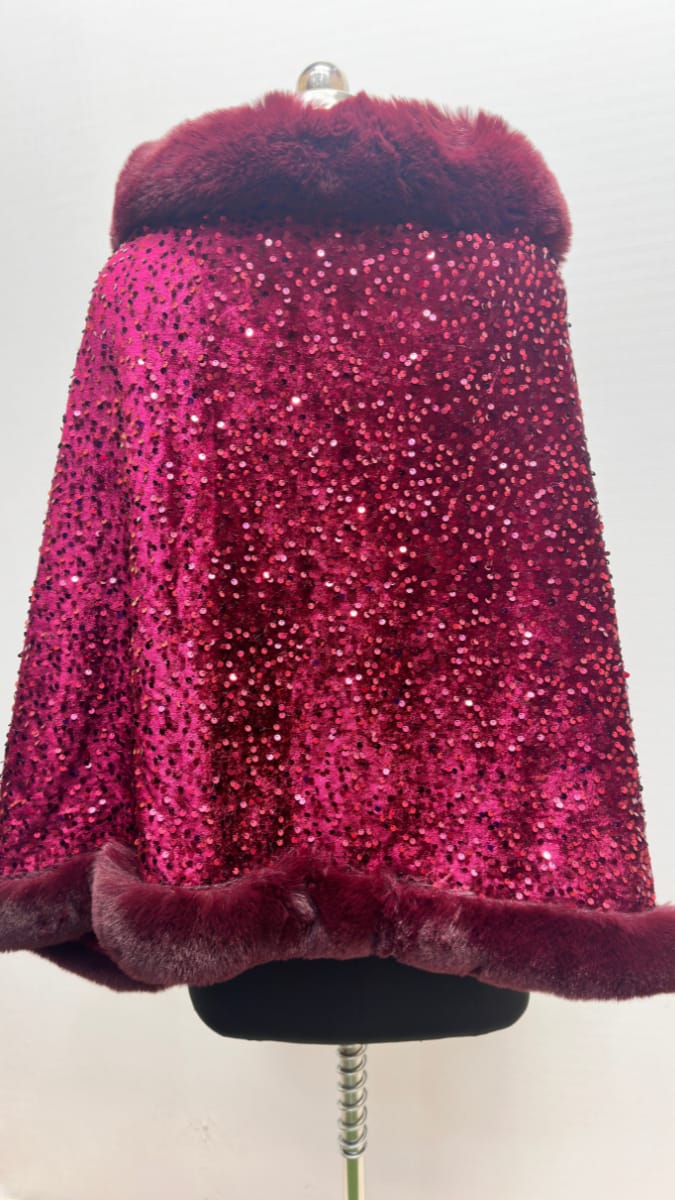 Luxurious One Size Fit to All Winter Faux Fur Cape BC016