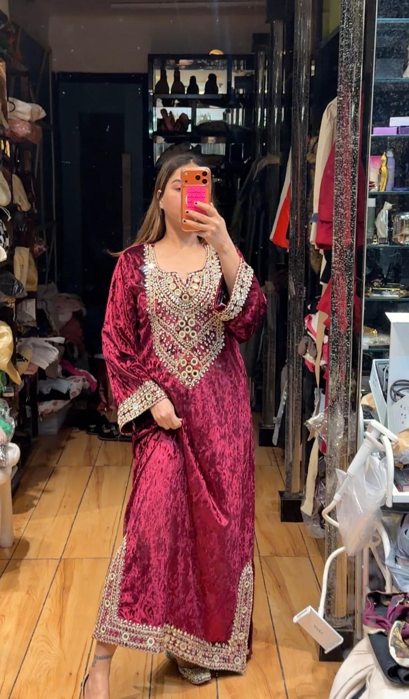 DESIGNER VELVET INDO-WESTERN BC174
