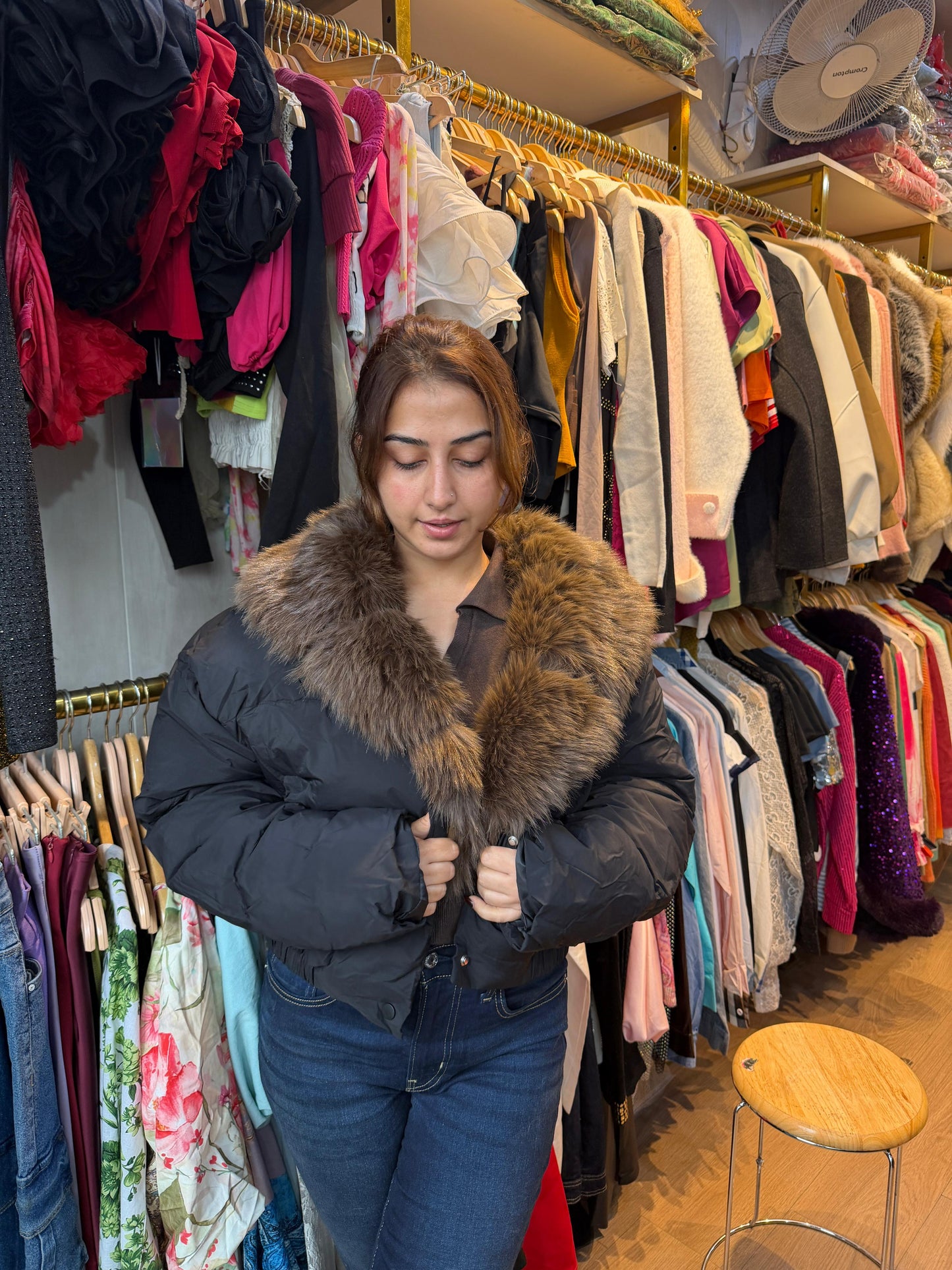 PUFFER JACKET WITH FUR BC188