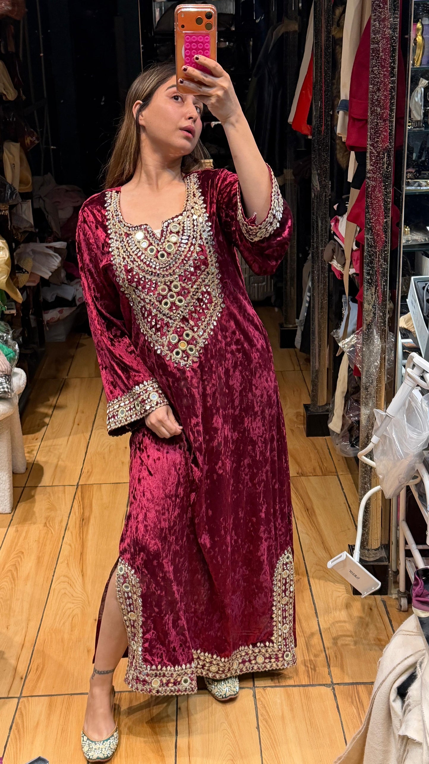 DESIGNER VELVET INDO-WESTERN BC174