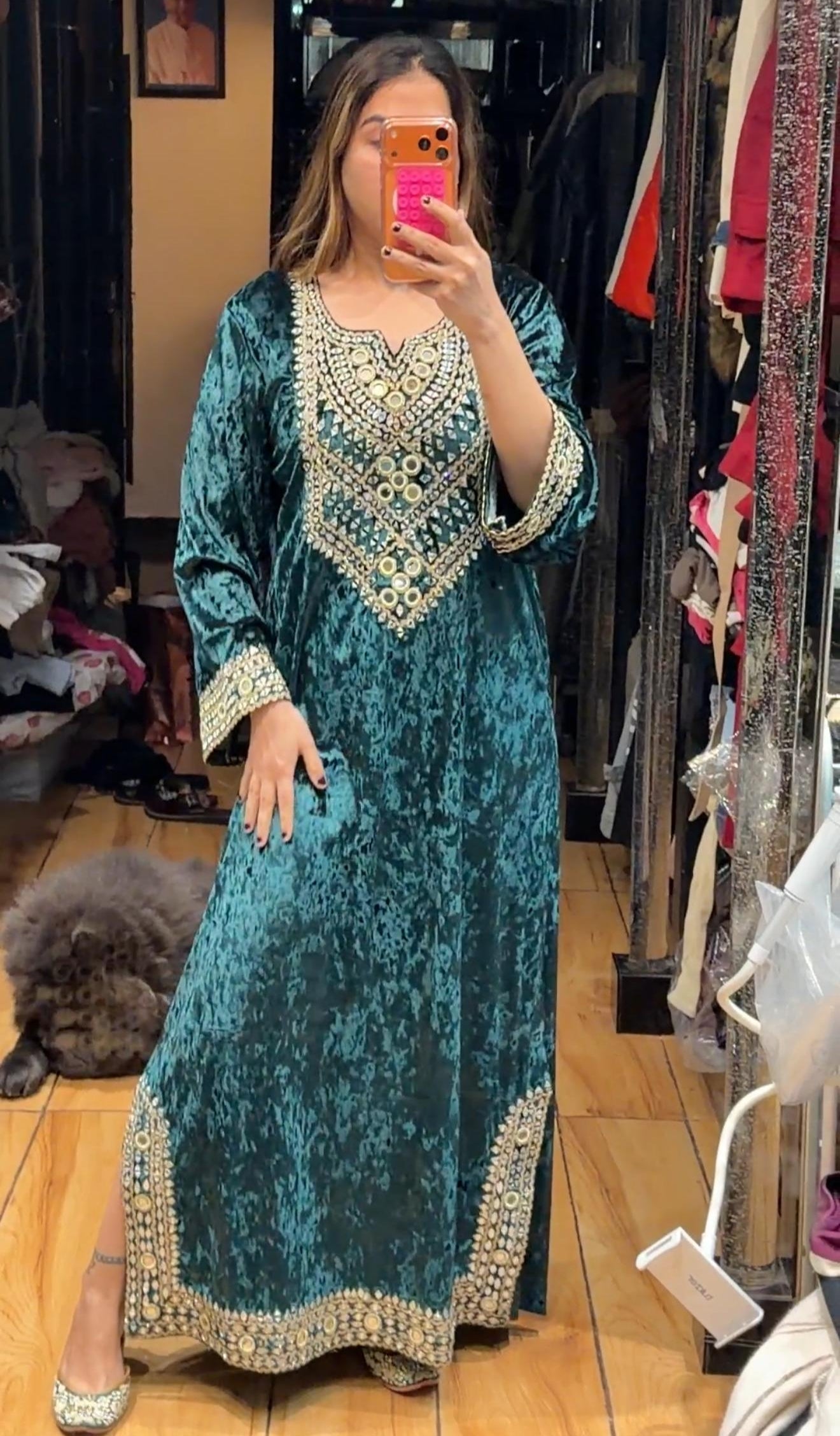 DESIGNER VELVET INDO-WESTERN BC174