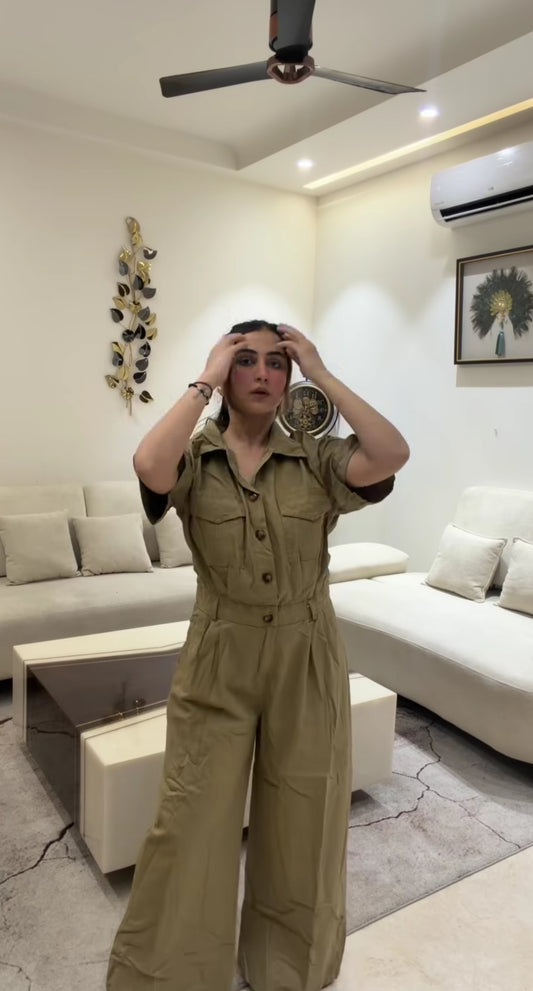 DENIM JUMPSUIT WITH BELT BC241