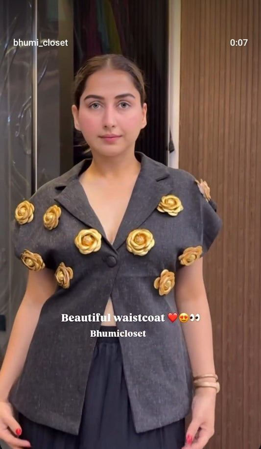 3D FLOWER WAISTCOAT BC124