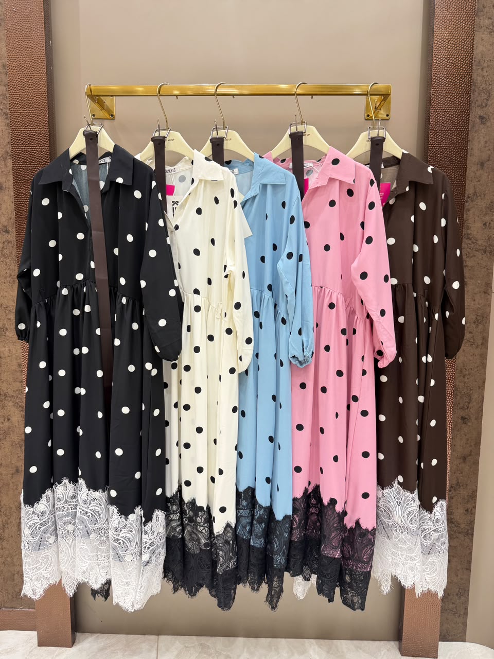 POLKA DOT DRESS WITH BELT