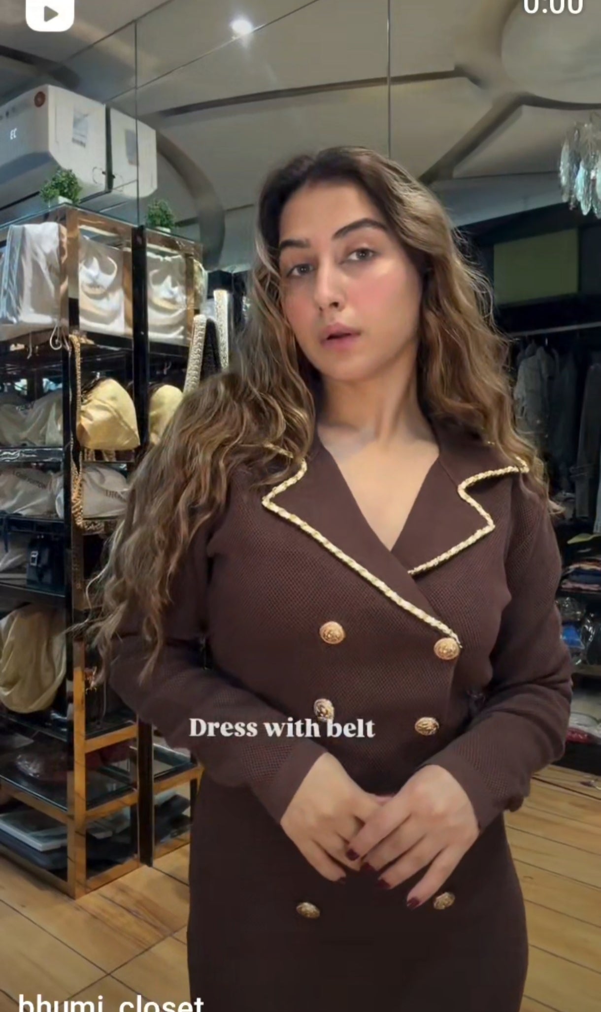 Pretty winter dress with belt BC148